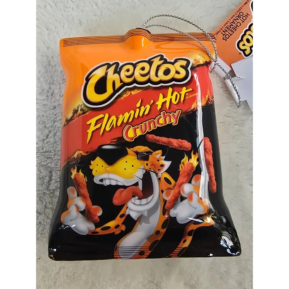 Cheetos Flamin Hot Crunchy Bag Ornament Ruz Chester Cheetah Snack Decor NEW